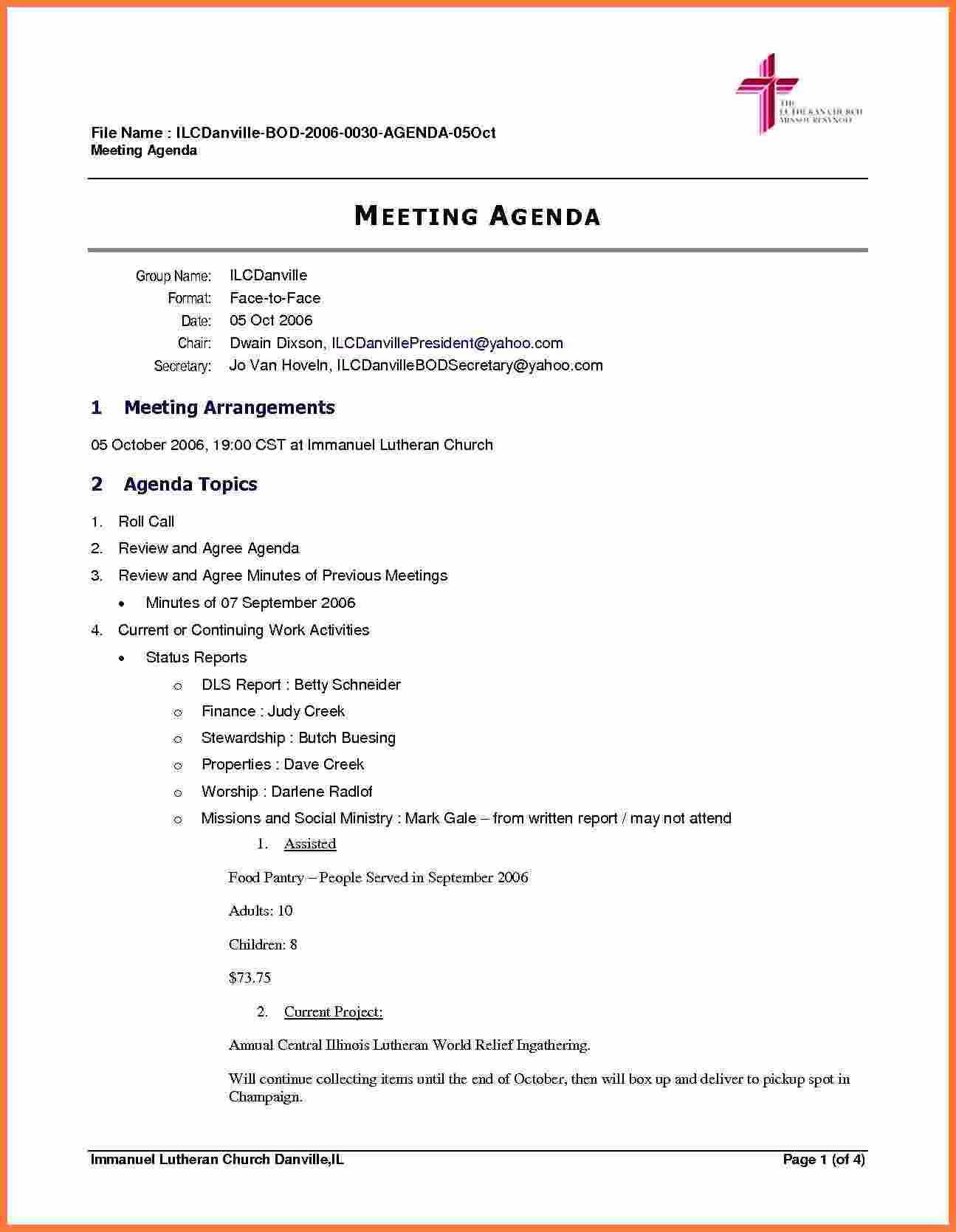 Board Meeting Agenda Format Fresh Board Meeting Agenda With Regard To Agenda Template Word 2010