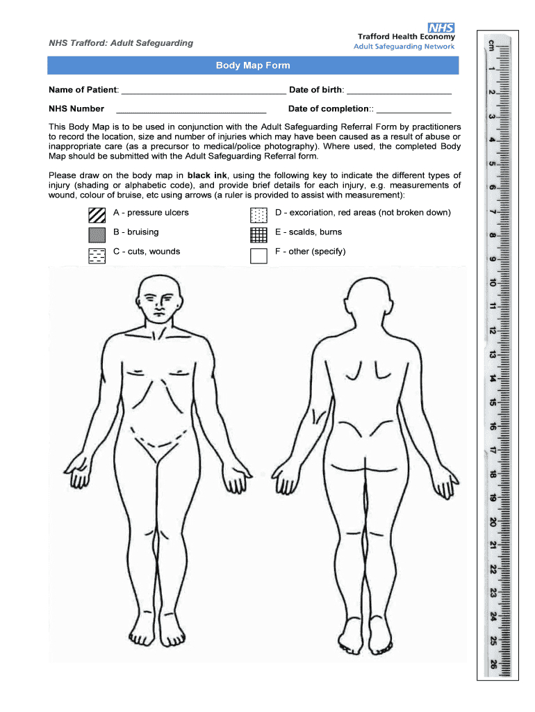 Body Map Nhs – Fill Online, Printable, Fillable, Blank In Blank Body Map Template