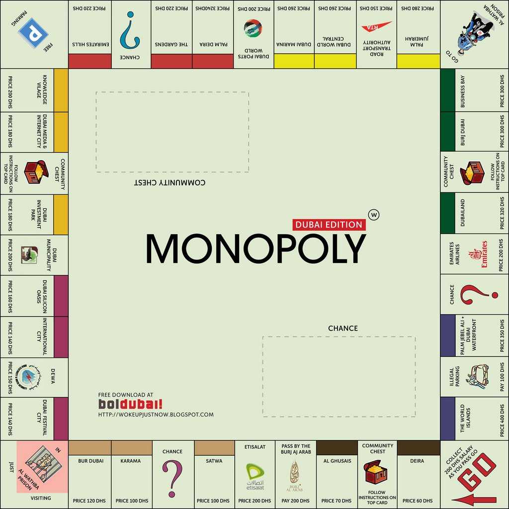 Bol Dubai!: Monopoly Dubai Edition – Print & Play! Throughout Monopoly Chance Cards Template