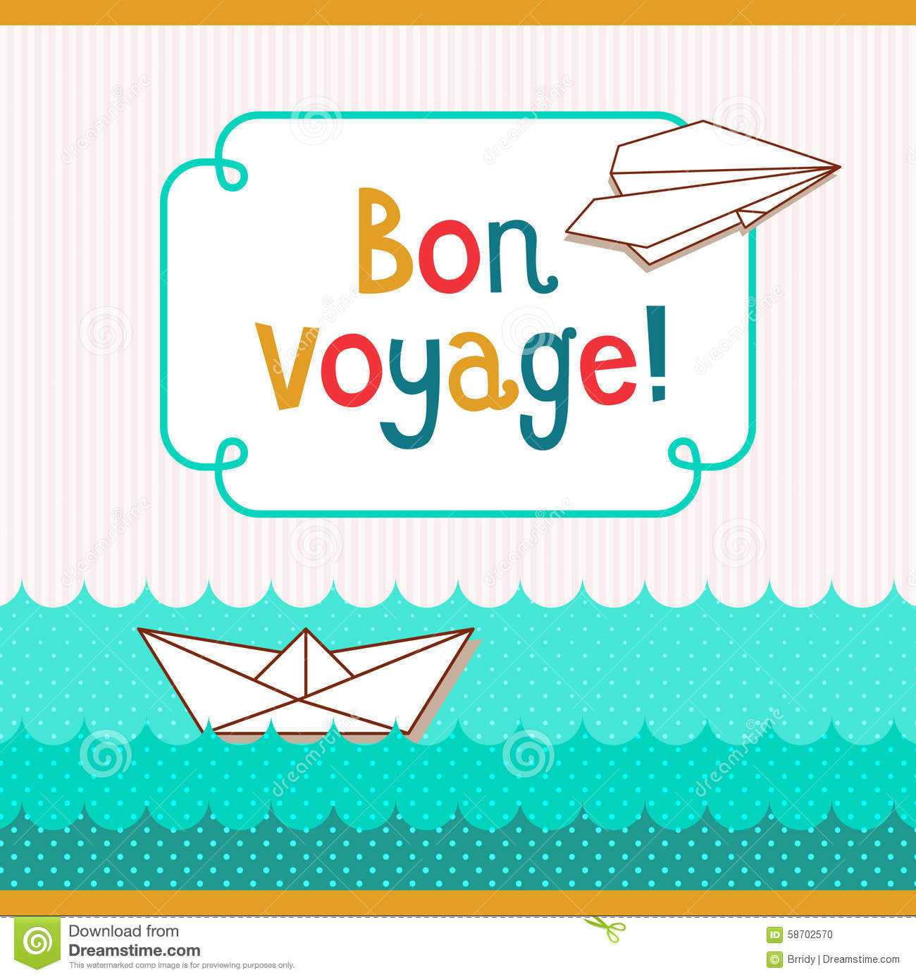 Bon Voyage Card Illustration 58702570 - Megapixl For Bon Voyage Card Template