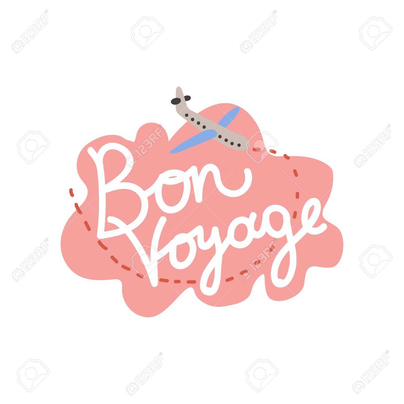 Bon Voyage, Have Nice Trip Banner Template Vector Illustration Throughout Bon Voyage Card Template