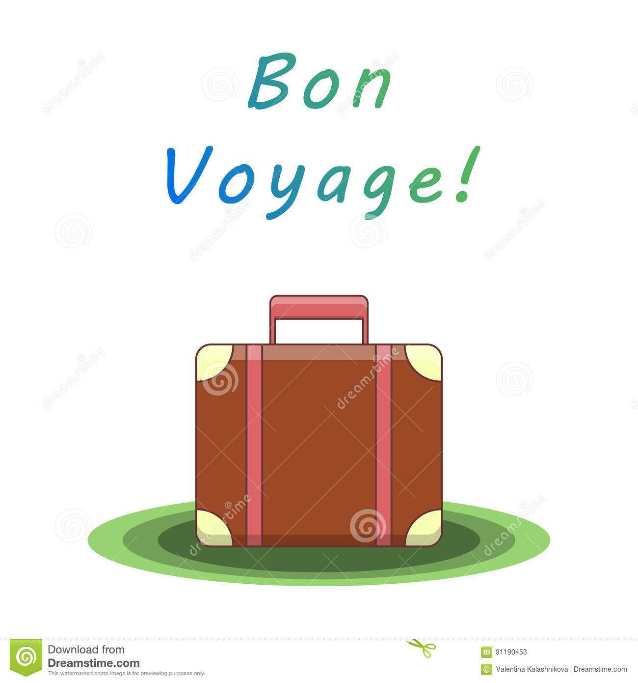 Bon Voyage Suitcase. Vector Illustration Stock Vector With Regard To Bon Voyage Card Template