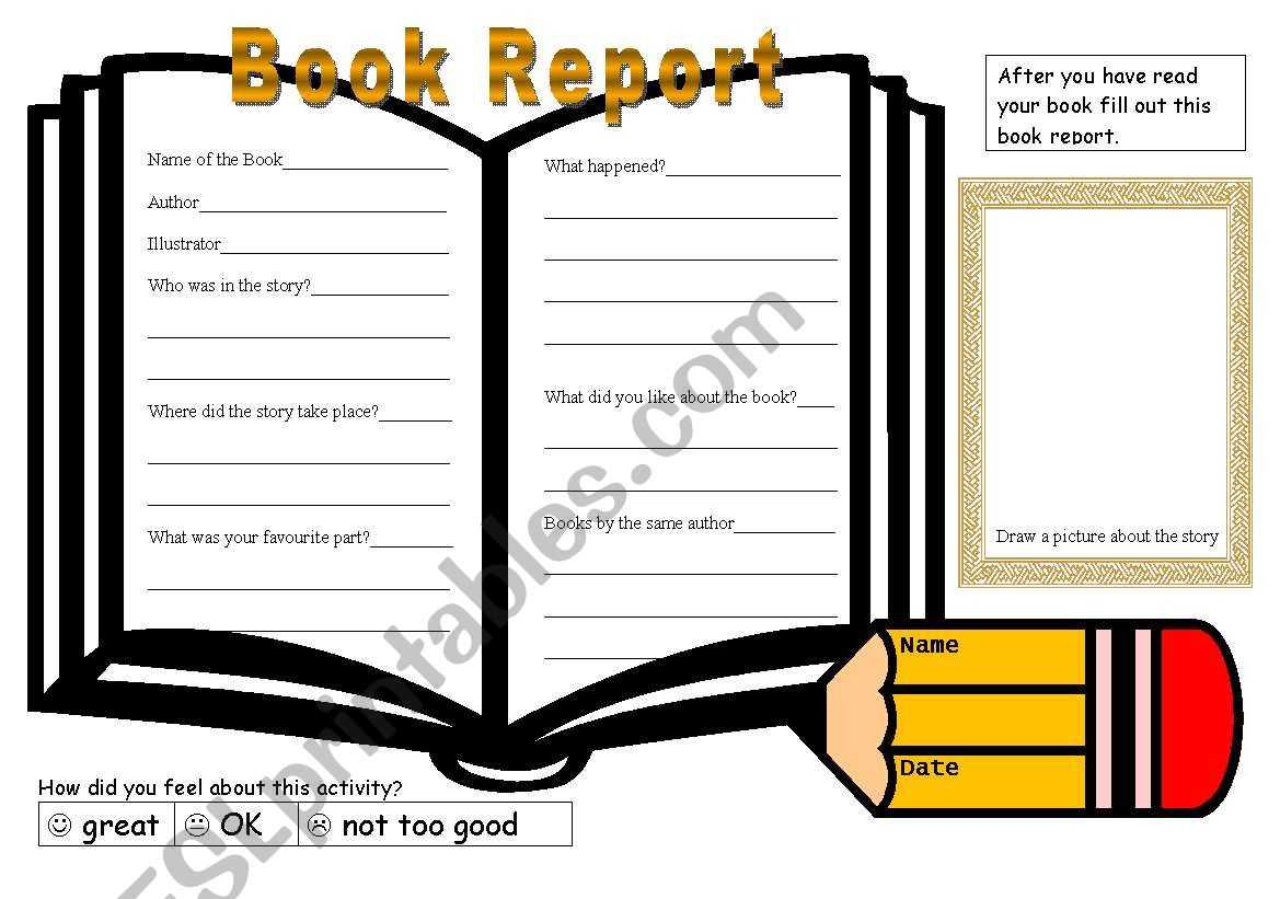 Book Report Template 2 – Esl Worksheetmanjas Intended For Story Report Template