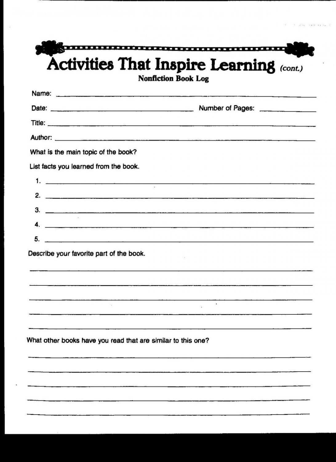 Book Report Template Form 7Th Grade 2Nd Pdf Second 6Th Pertaining To Book Report Template 5Th Grade