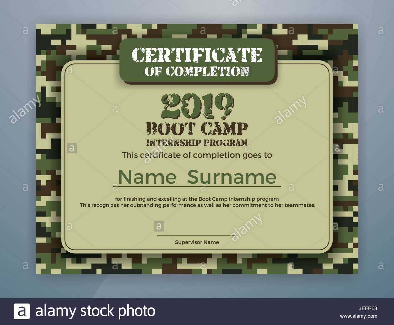 Boot Camp Internship Program Certificate Template Design Intended For Boot Camp Certificate Template