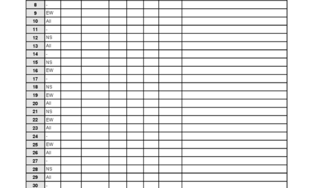 Bridge Score Sheet - 6 Free Templates In Pdf, Word, Excel for Bridge Score Card Template