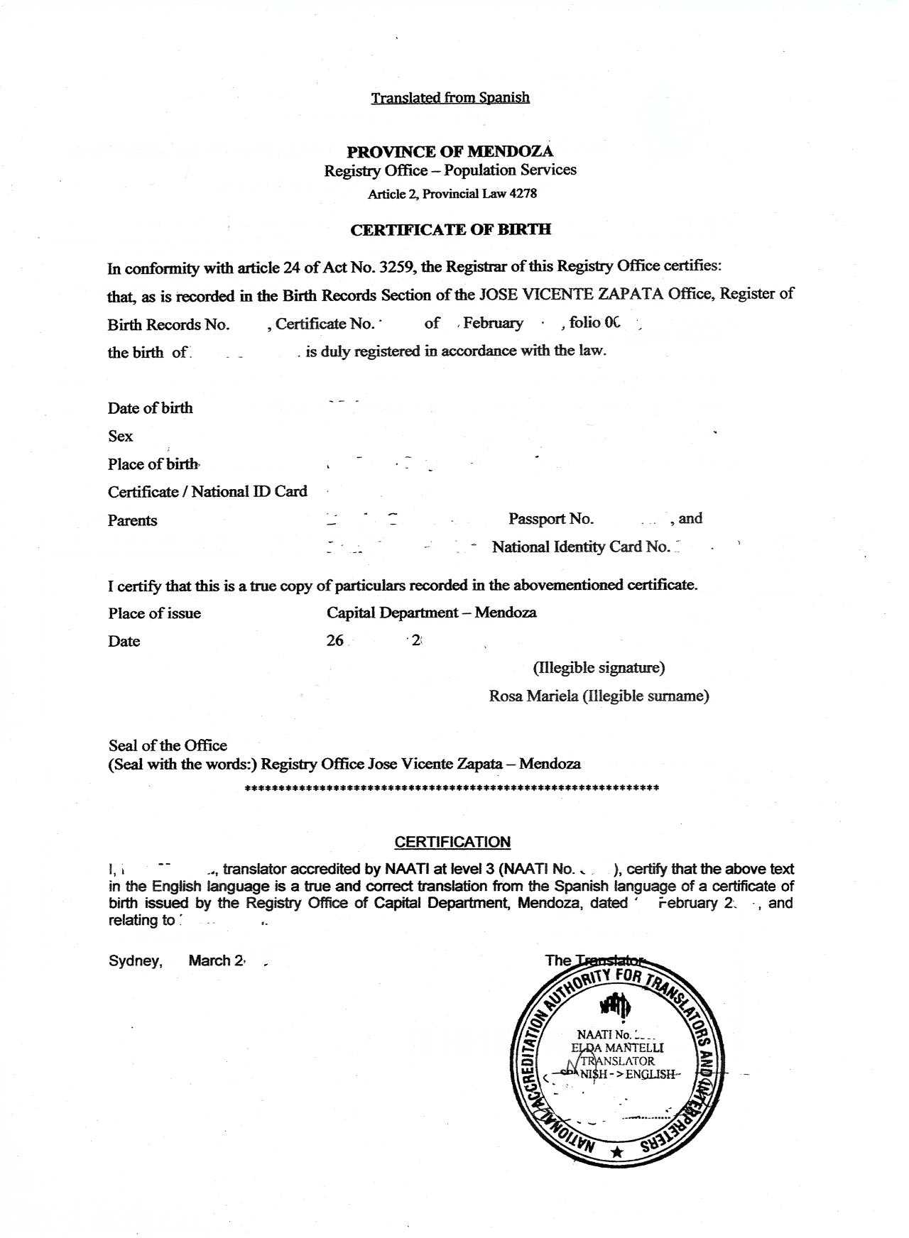 Bridginggap [Licensed For Non Commercial Use Only] / Assignments In Mexican Marriage Certificate Translation Template