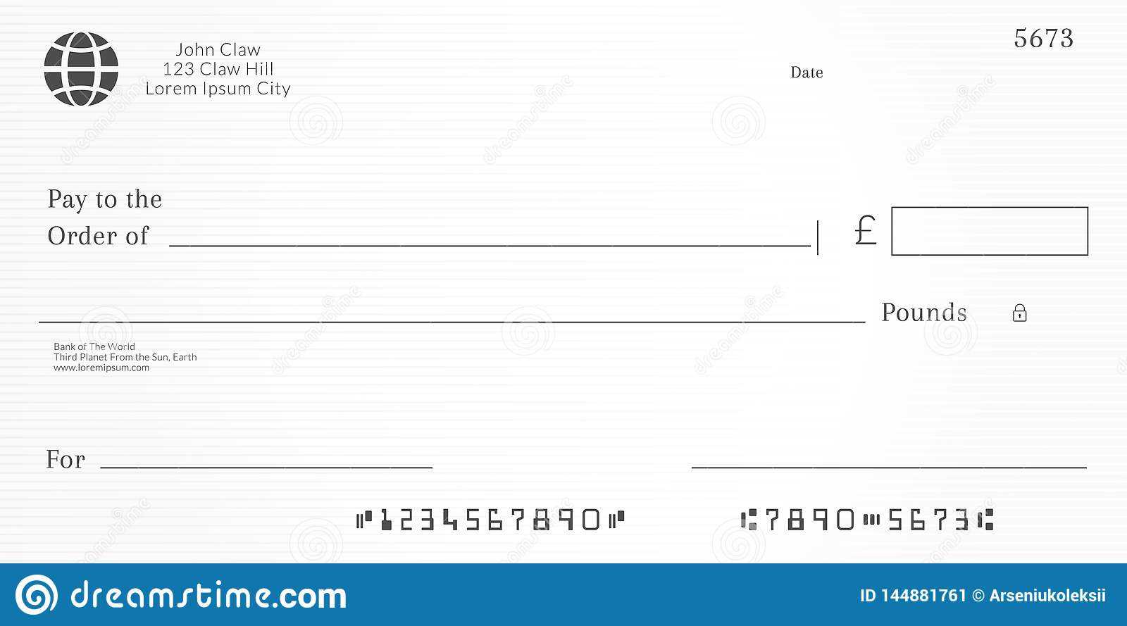 British Checkbook Page. Stock Vector. Illustration Of Debt Inside Blank Cheque Template Uk