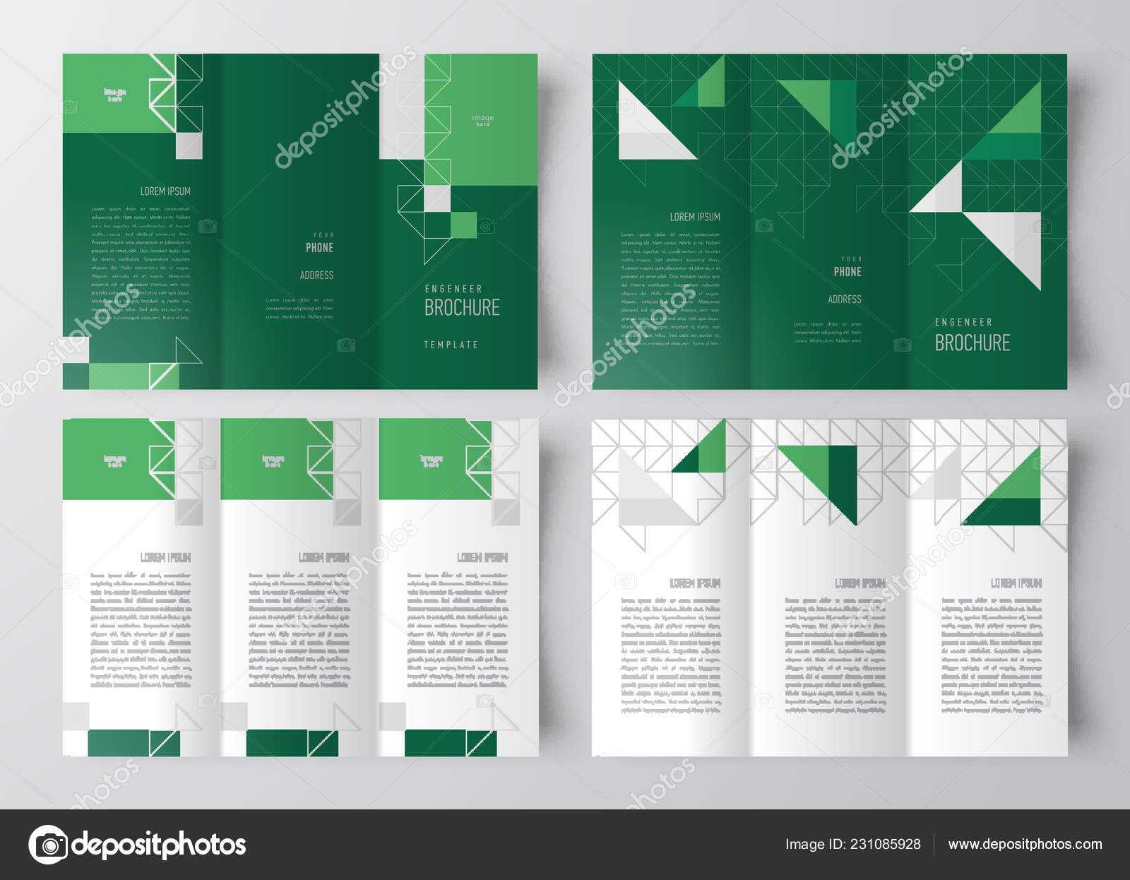 Brochure Design Template Engineering Abstract Triangles With Engineering Brochure Templates