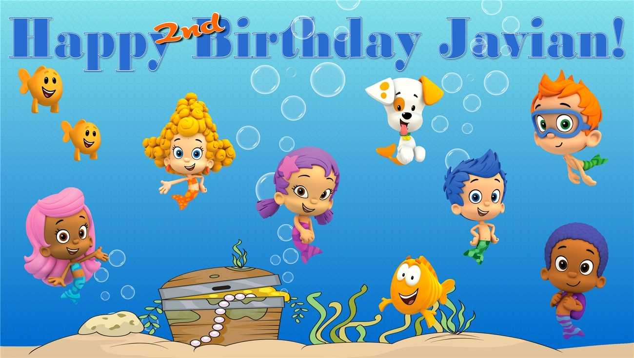 Bubble Guppies  Custom  Personalized Vinyl And 50 Similar Items Within Bubble Guppies Birthday Banner Template