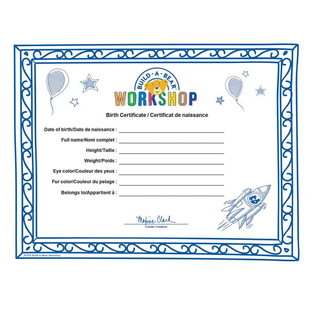 Build A Bear Build A Bear Workshop® Furry  - Spin Master Within Build A Bear Birth Certificate Template