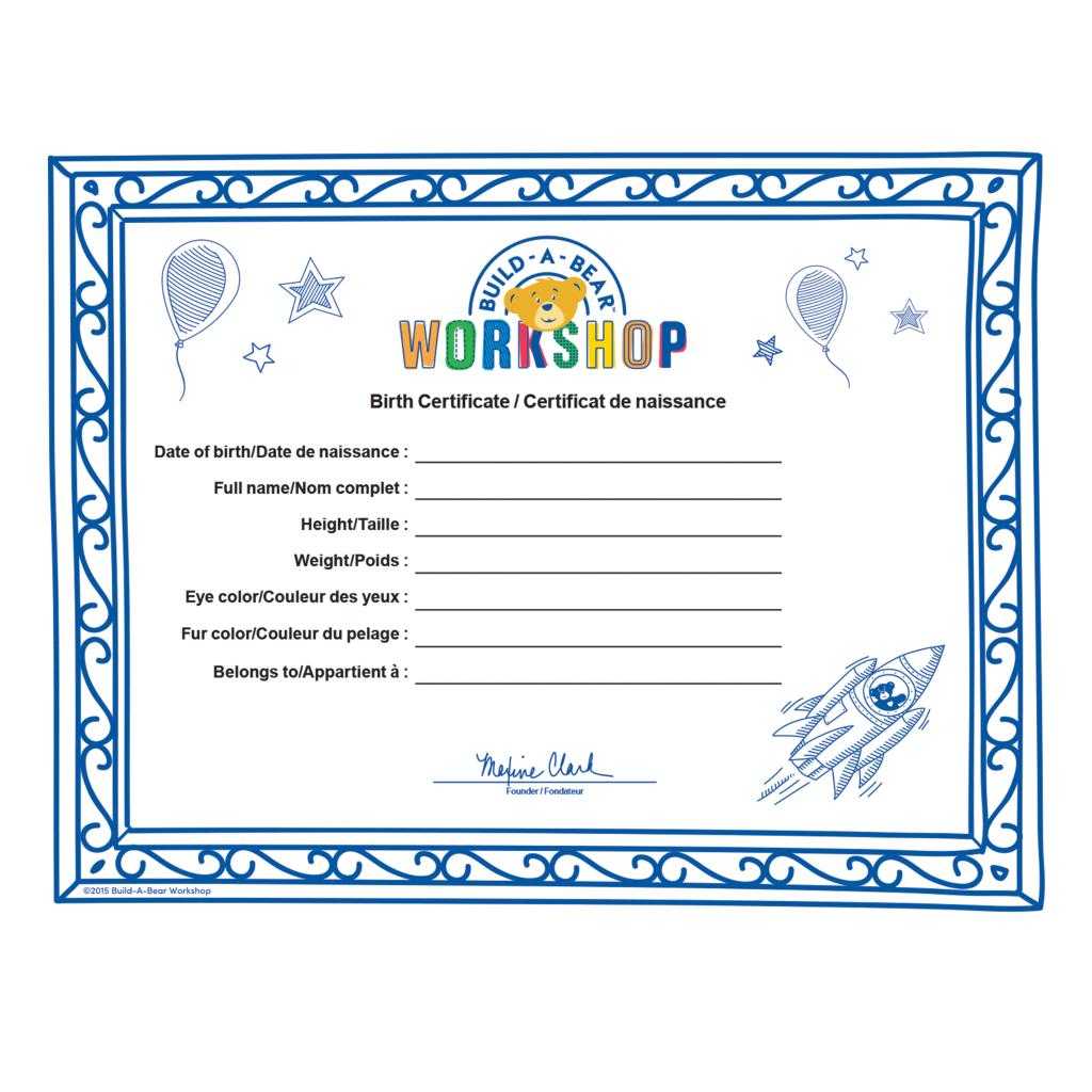 Build A Bear Build A Bear Workshop® Furry  – Spin Master Within Build A Bear Birth Certificate Template