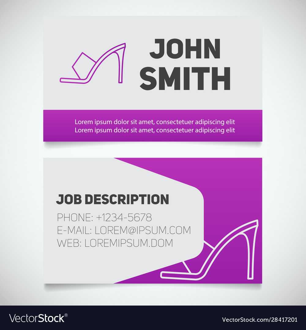 Business Card Print Template With High Heel Shoe With Regard To High Heel Shoe Template For Card