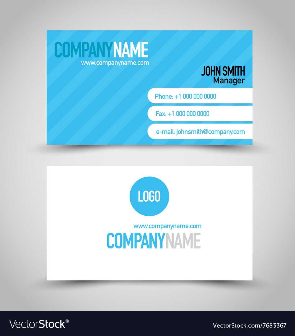 Business Card Set Template Blue And White Color Throughout Calling Card Free Template