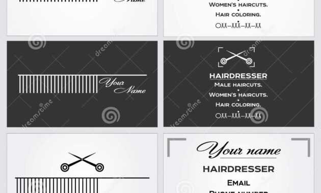 Business Card Template For A Hairdresser. Stock Vector in Hairdresser Business Card Templates Free