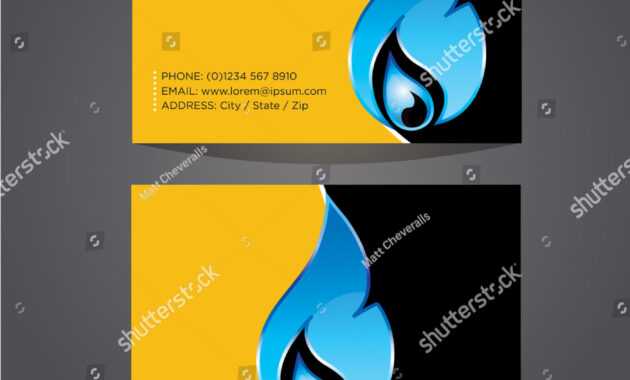 Business Card Template Plumbing Heating Air Stock Vector regarding Hvac Business Card Template