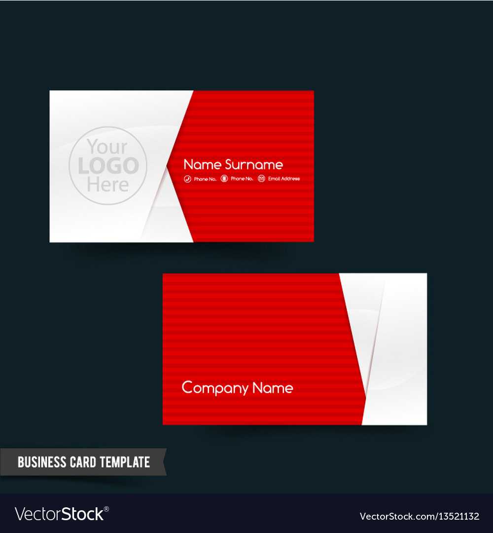 Business Card Template Set 64 Red And White Basic For Call Card Templates
