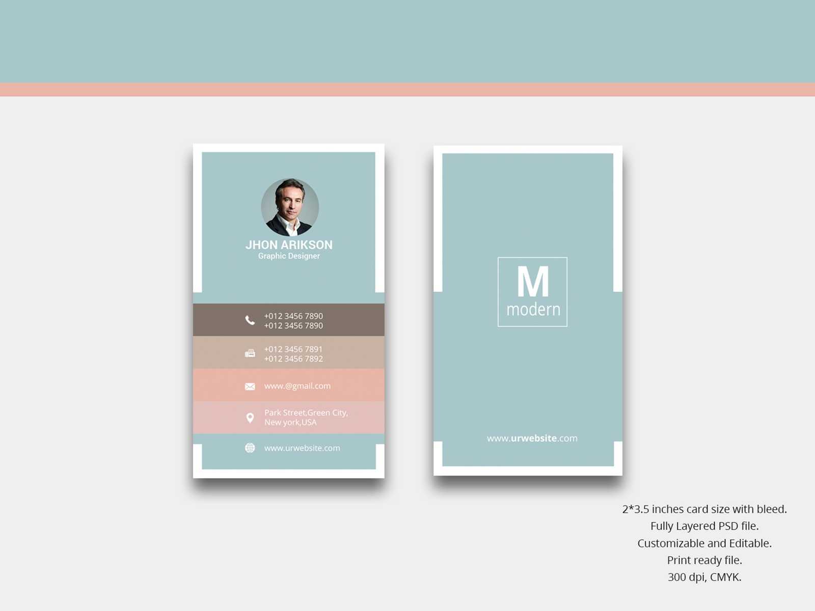 Business Card Templateakhtar Jahan On Dribbble Within Business Card Size Template Psd