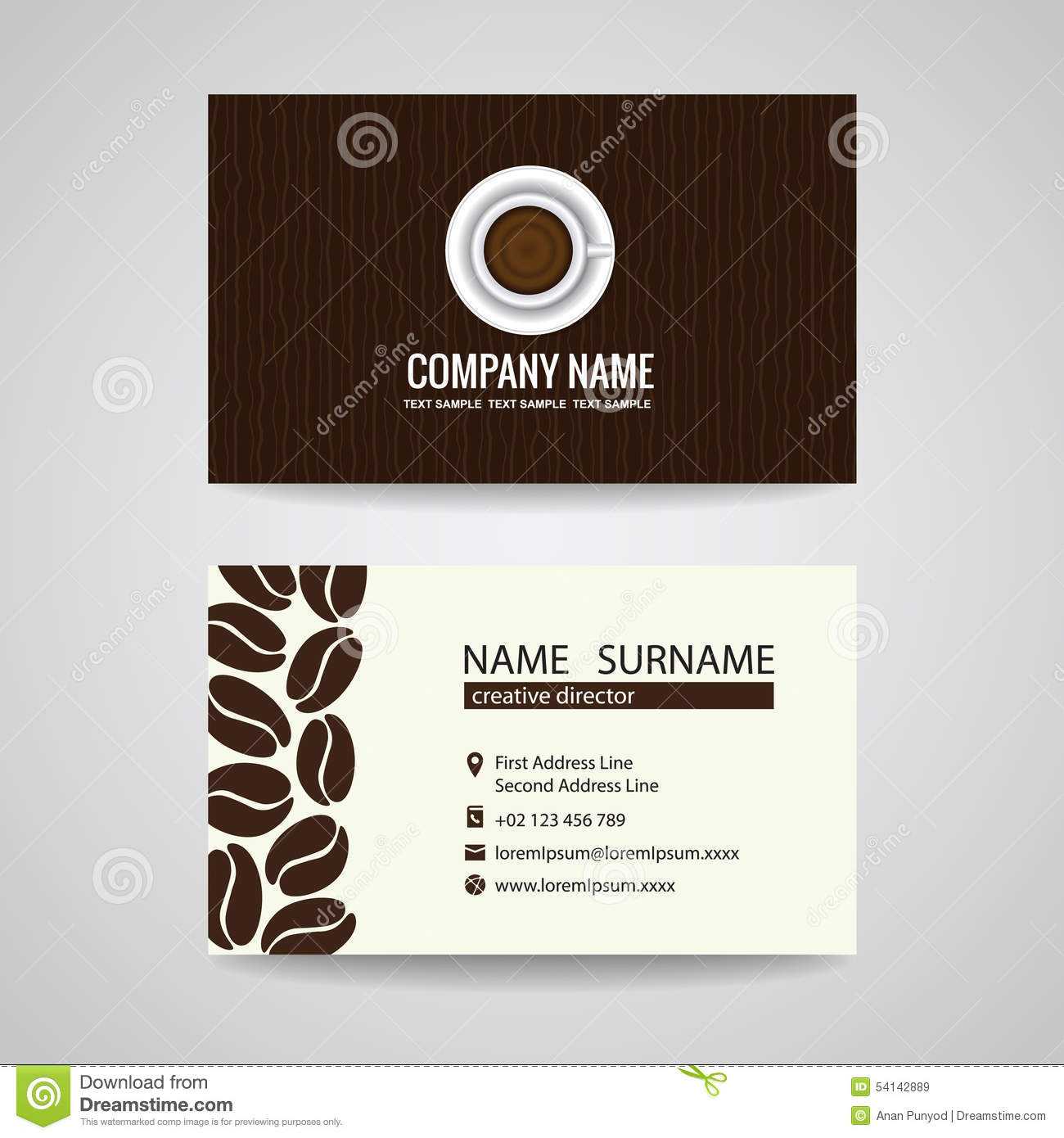 Business Card Vector Graphic Design , Coffee Cup And Coffee Inside Coffee Business Card Template Free