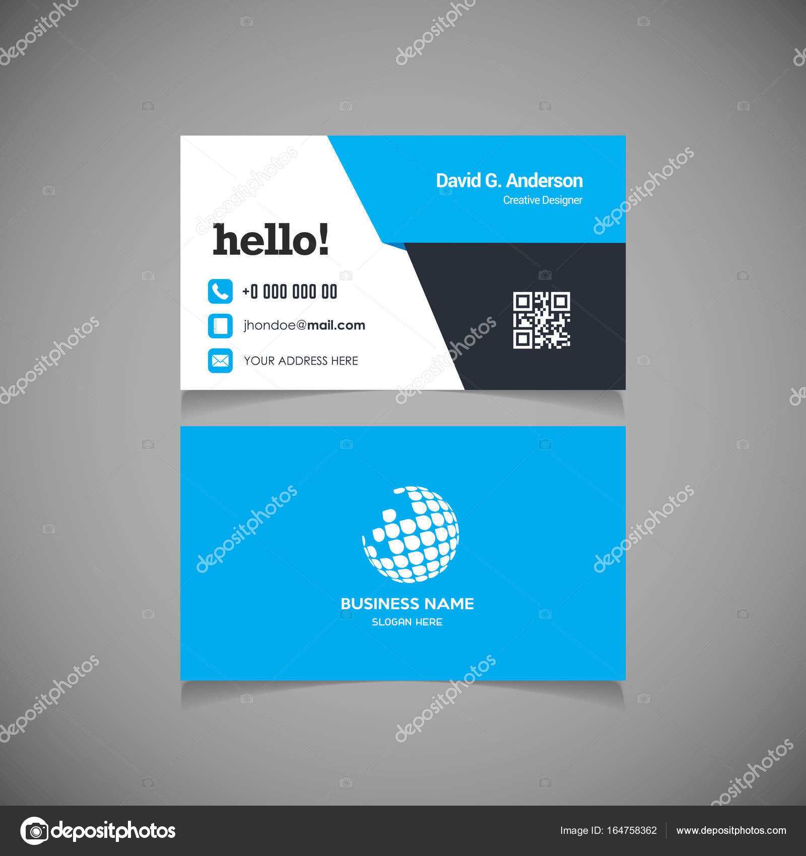 Business Card With Qr Code Template | Business Card Template Within Qr Code Business Card Template