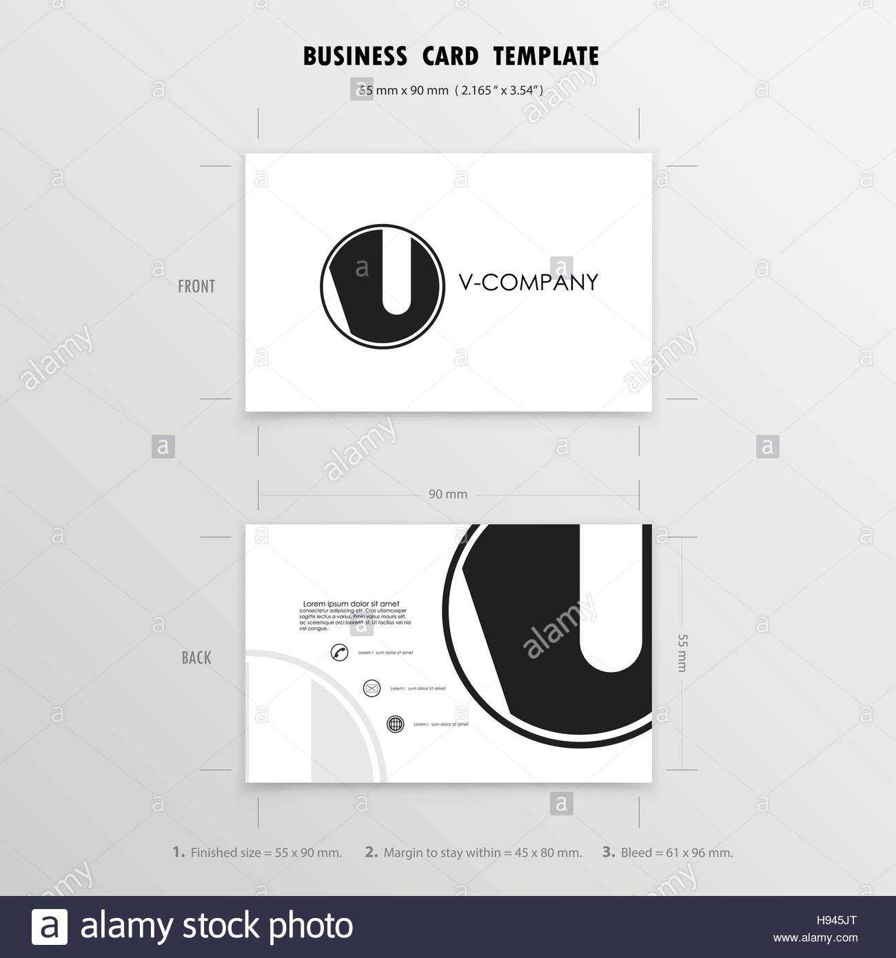 Business Cards Design Template. Name Cards Symbol. Size 55 In Place Card Size Template