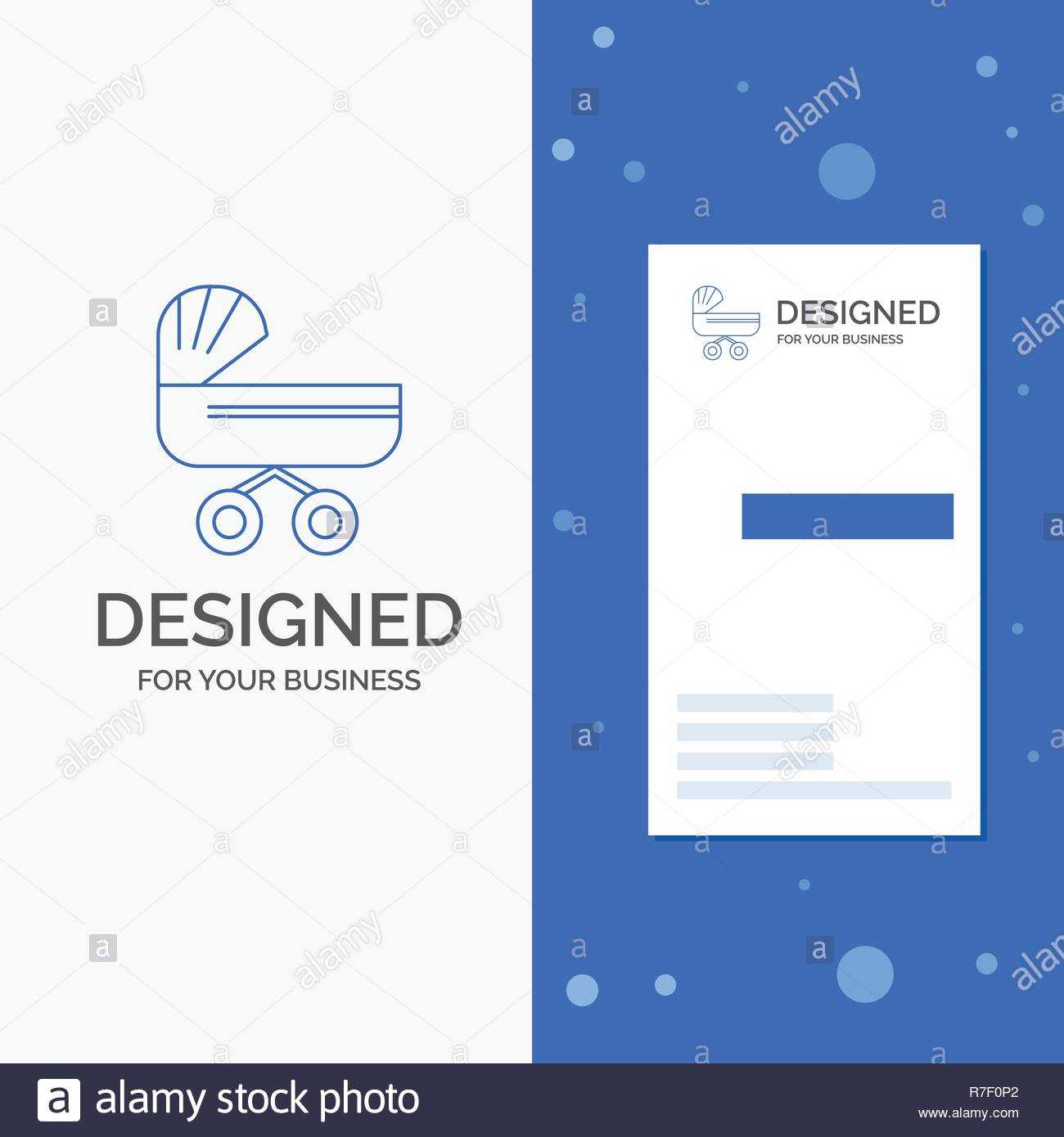 Business Logo For Trolly, Baby, Kids, Push, Stroller In Push Card Template