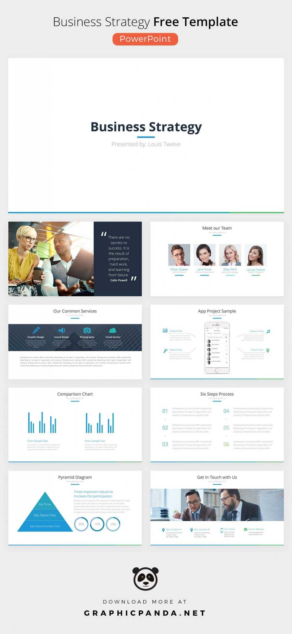 Business Strategy Free Powerpoint Template Ppt / Pptx For Biography Powerpoint Template