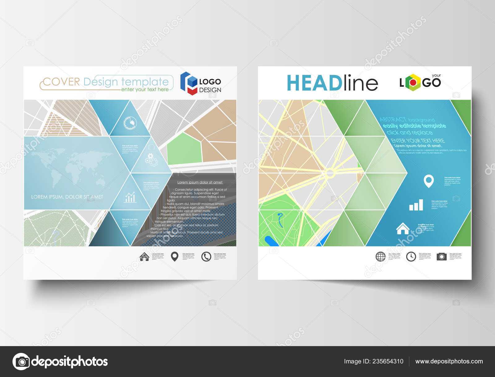 Business Templates For Square Brochure, Magazine, Flyer Inside Blank City Map Template