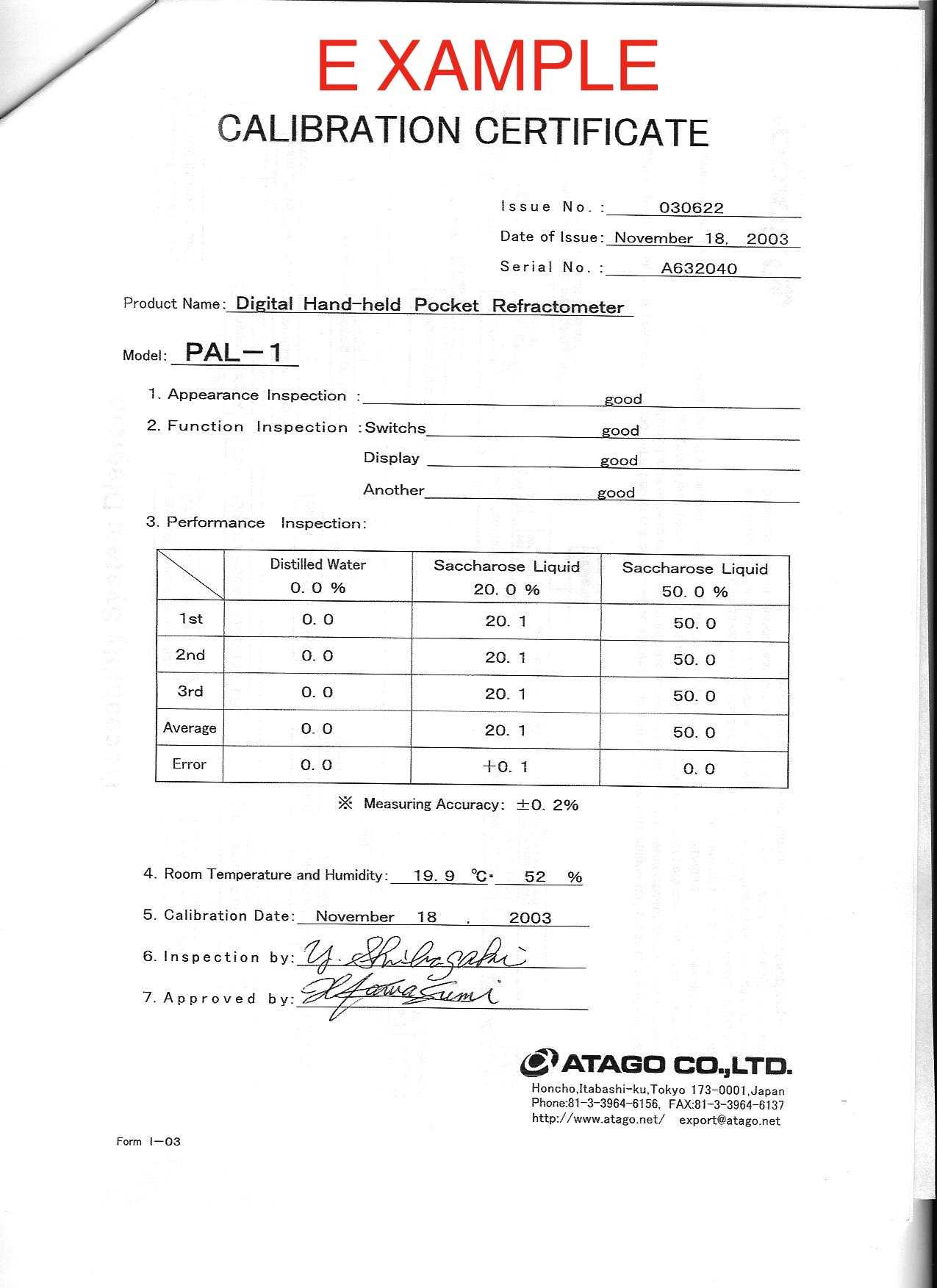 Calibration Certificate 1 Sample | Carelabs In Certificate Of Inspection Template