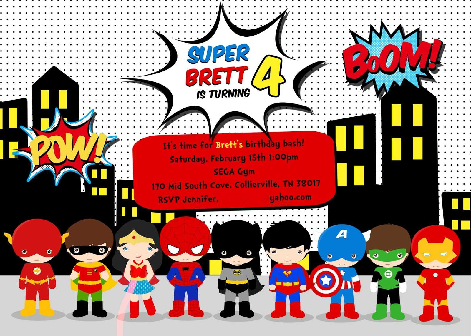 Calling All Superheroes Invitation For Superhero Birthday Card Template