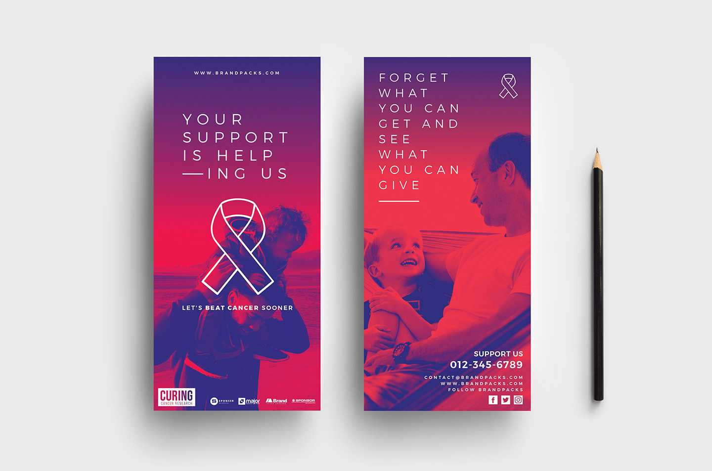 Cancer Charity Dl Card Template – Psd, Ai & Vector Regarding Sponsor Card Template