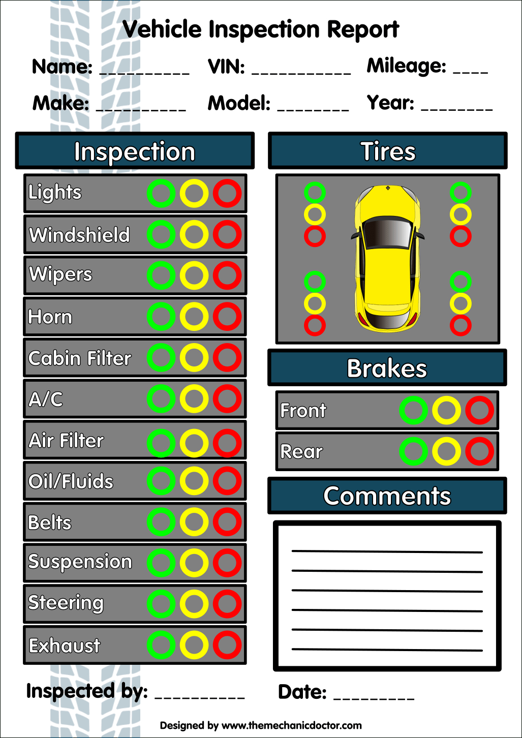 Car Repair Checklist Template – Zohre.horizonconsulting.co Throughout Vehicle Inspection Report Template
