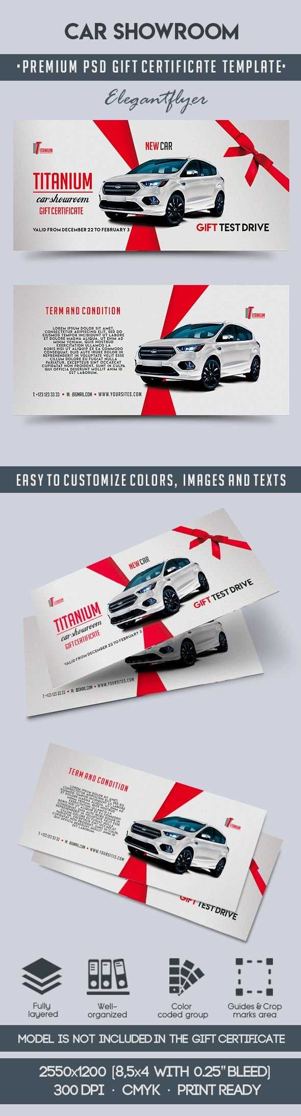 Car Showroom – Premium Gift Certificate Psd Template In Automotive Gift Certificate Template