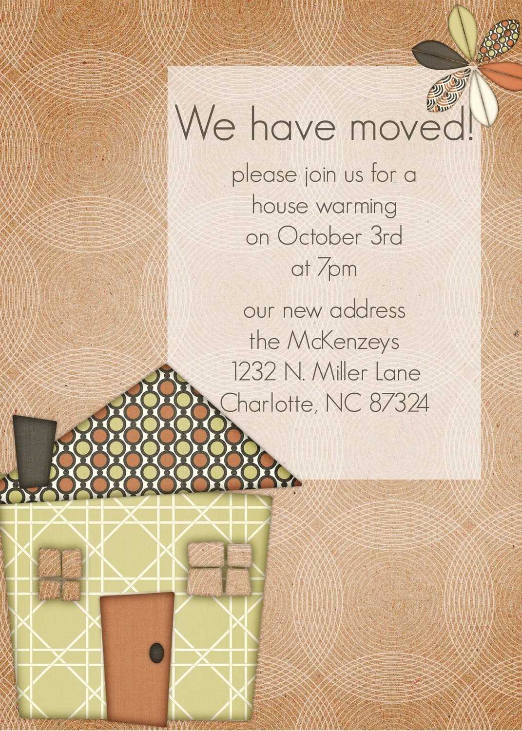 Card Template : Housewarming Invitations Cards – Card In Moving Home Cards Template