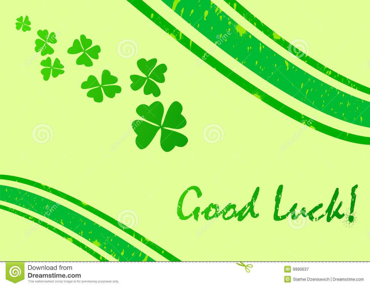 Card Template With Luck Wish Stock Vector – Illustration Of Throughout Good Luck Card Template