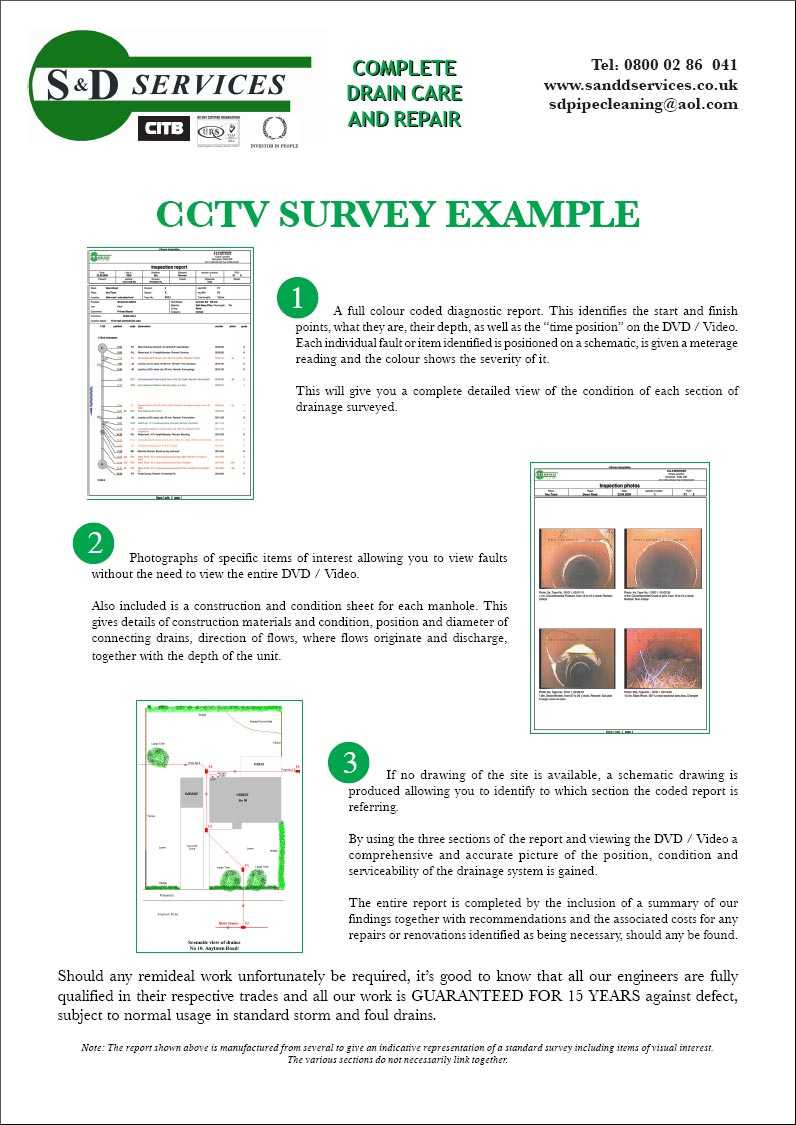 Cctv Surveying – S & D Plumbing And Drainage, Somerset Inside Drainage Report Template