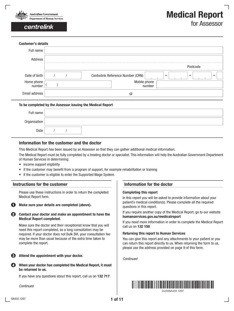 Centrelink Medical Certificate Su415 – Fill Online With Regard To Australian Doctors Certificate Template