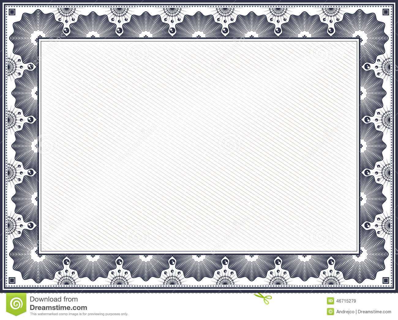 Certificate Border Stock Vector. Illustration Of Achievement Within Free Printable Certificate Border Templates