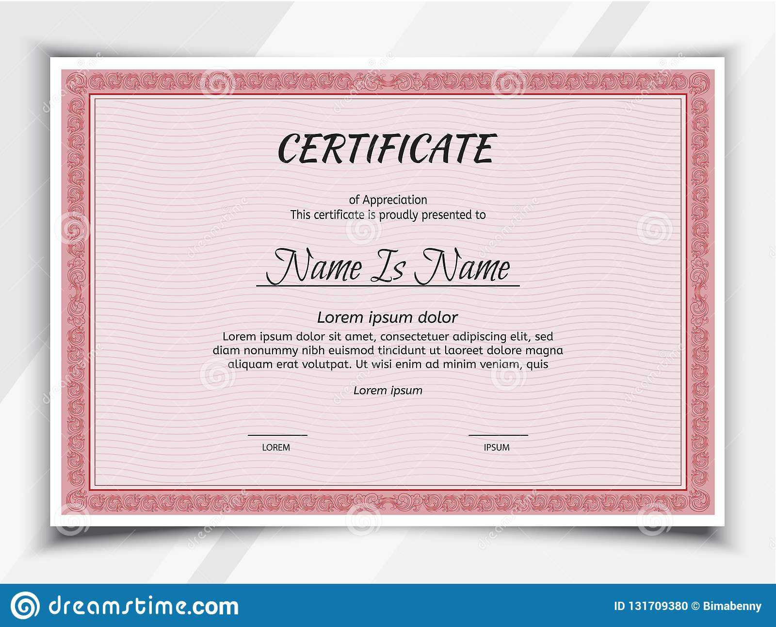 Certificate Landscape Template Stock Vector - Illustration Inside Landscape Certificate Templates