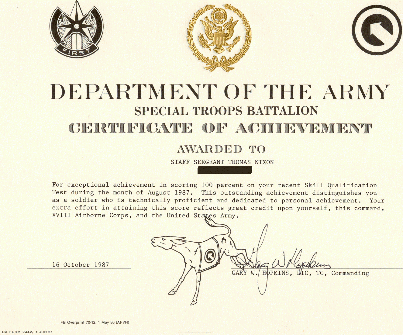 Certificate Of Achievement Army Form – Zohre In Certificate Of Achievement Army Template