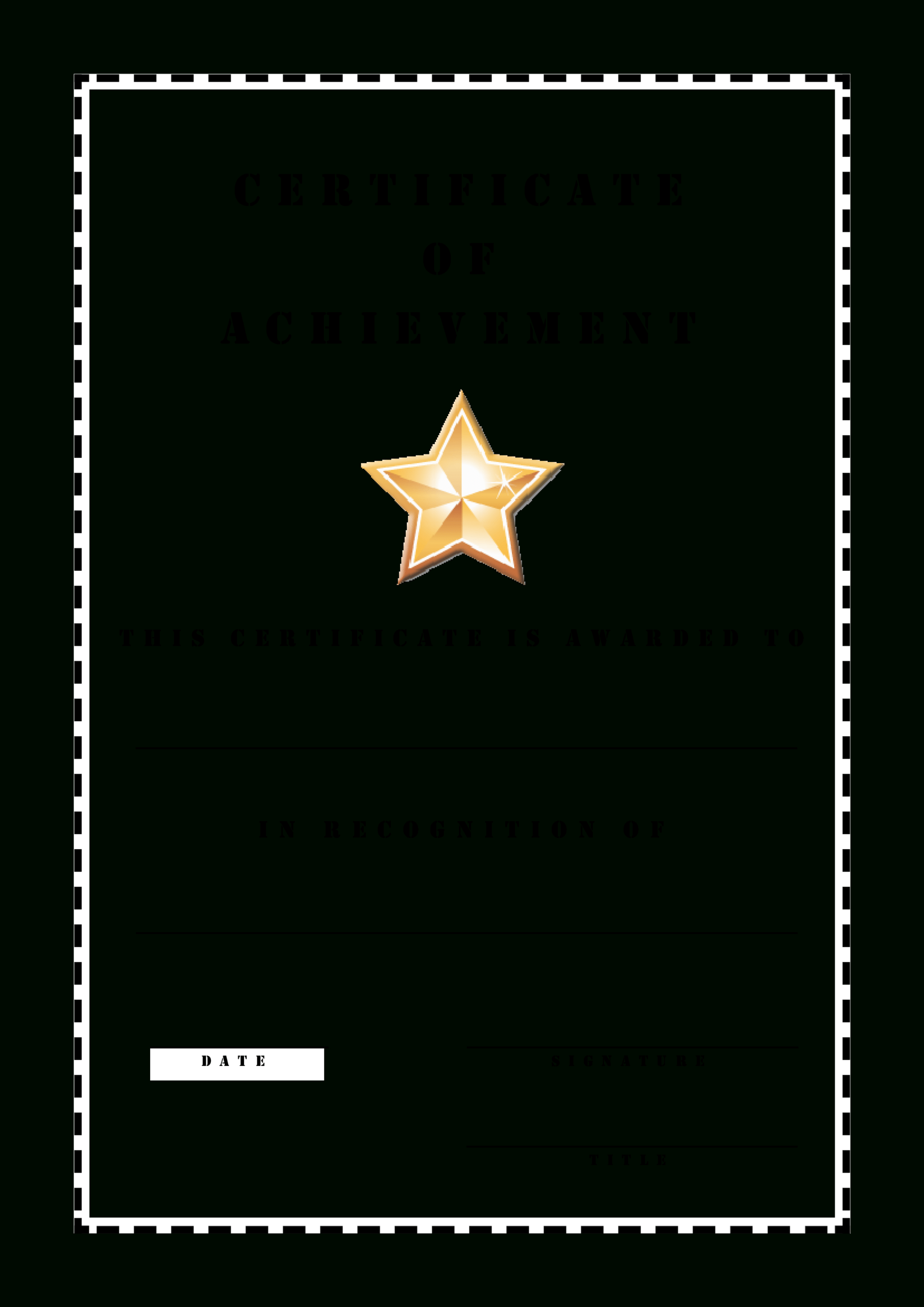 Certificate Of Achievement Stencil | Templates At Pertaining To Blank Certificate Of Achievement Template