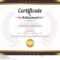 Certificate Of Achievement Template With Gold Border Theme Within Certificate Of Accomplishment Template Free
