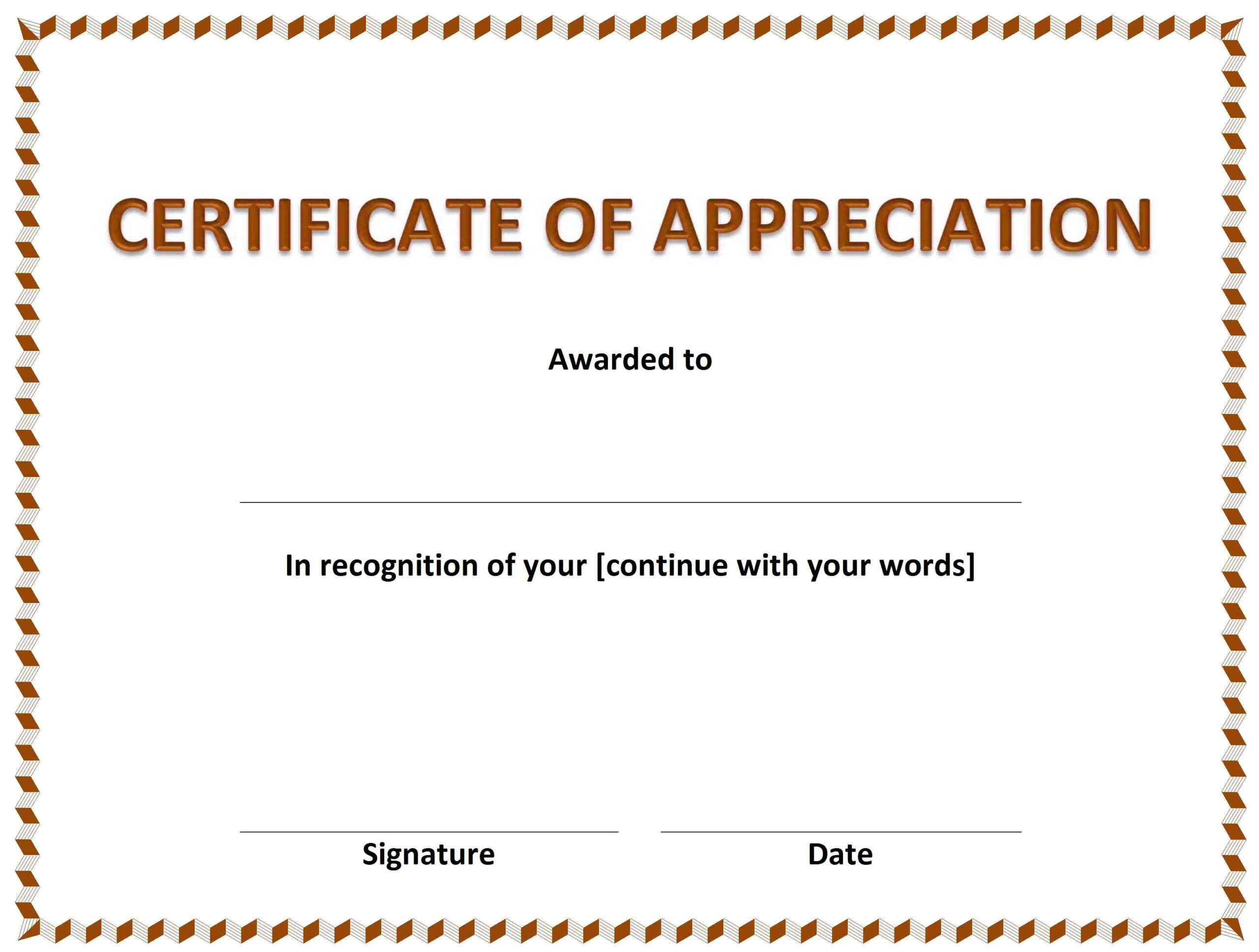 Certificate Of Appreciation » Officetemplates With Microsoft Office Certificate Templates Free