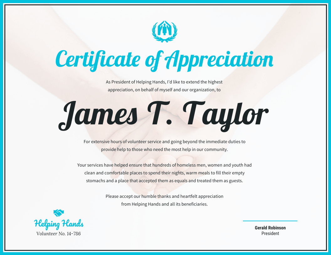 Certificate Of Appreciation Pertaining To Certificates Of Appreciation Template