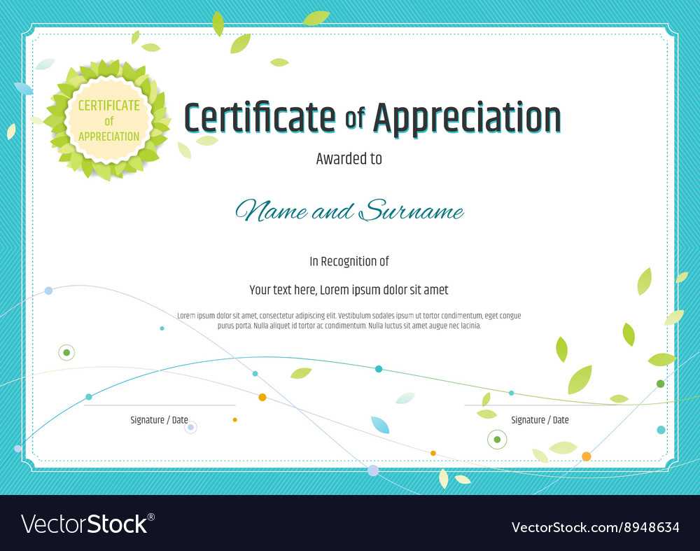 Certificate Of Appreciation Template Nature Theme Intended For Free Certificate Of Appreciation Template Downloads