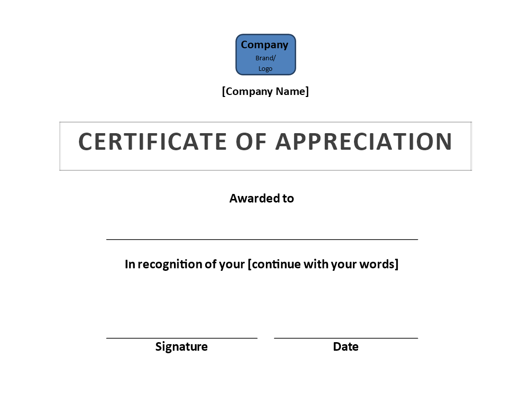 Certificate Of Appreciation | Templates At Allbusinesstemplates Pertaining To Certificate Of Appearance Template