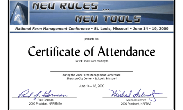 Certificate Of Attendance Conference Template ] - Of for Conference Certificate Of Attendance Template