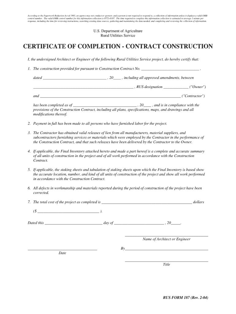 Certificate Of Completion Construction Pdf – Fill Online Intended For Certificate Of Substantial Completion Template