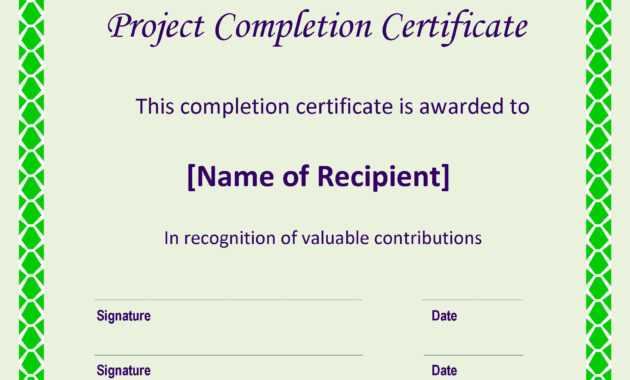 Certificate Of Completion Project | Templates At pertaining to Certificate Template For Project Completion