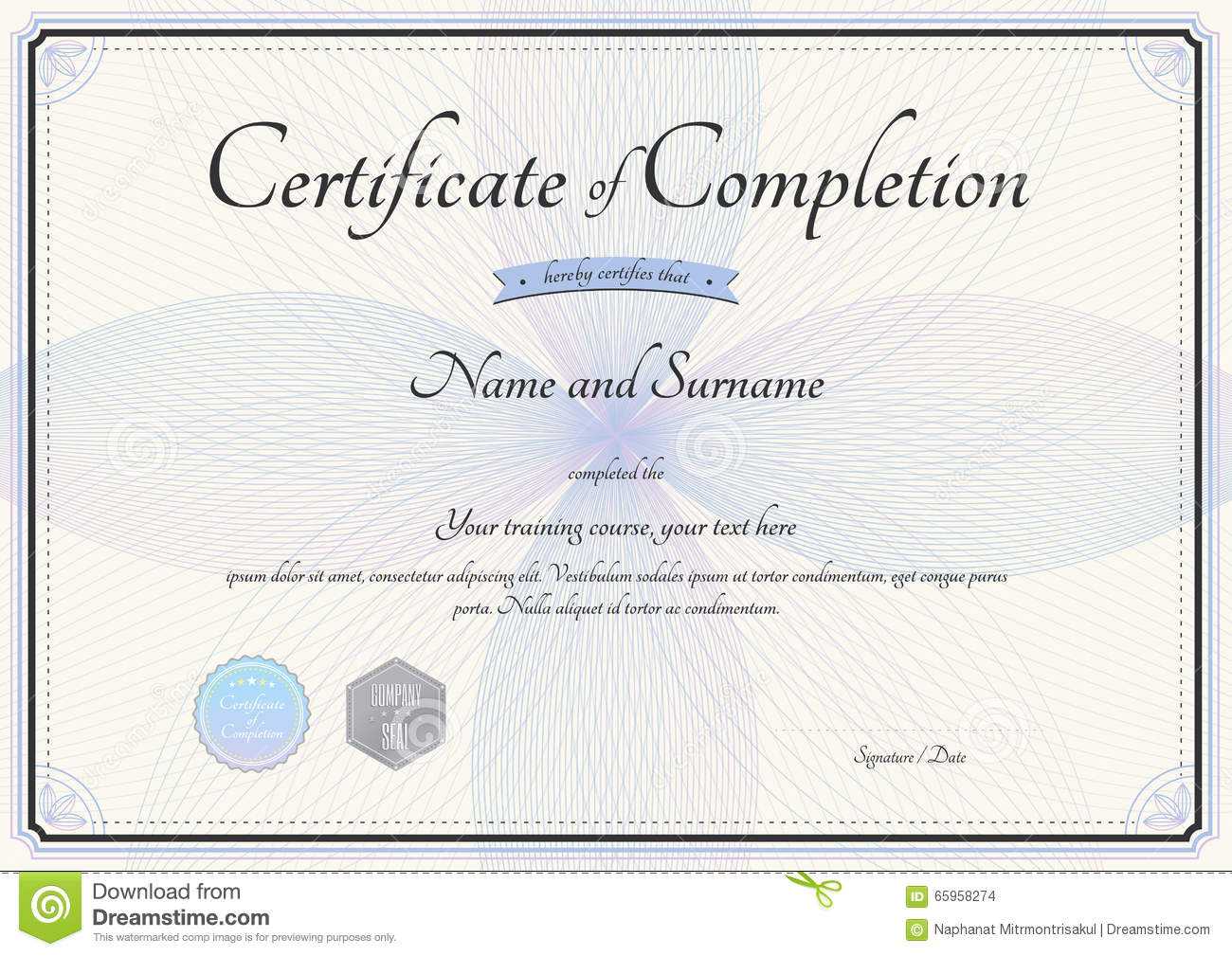 Certificate Of Completion Template In Vector With Florist With Regard To Choir Certificate Template